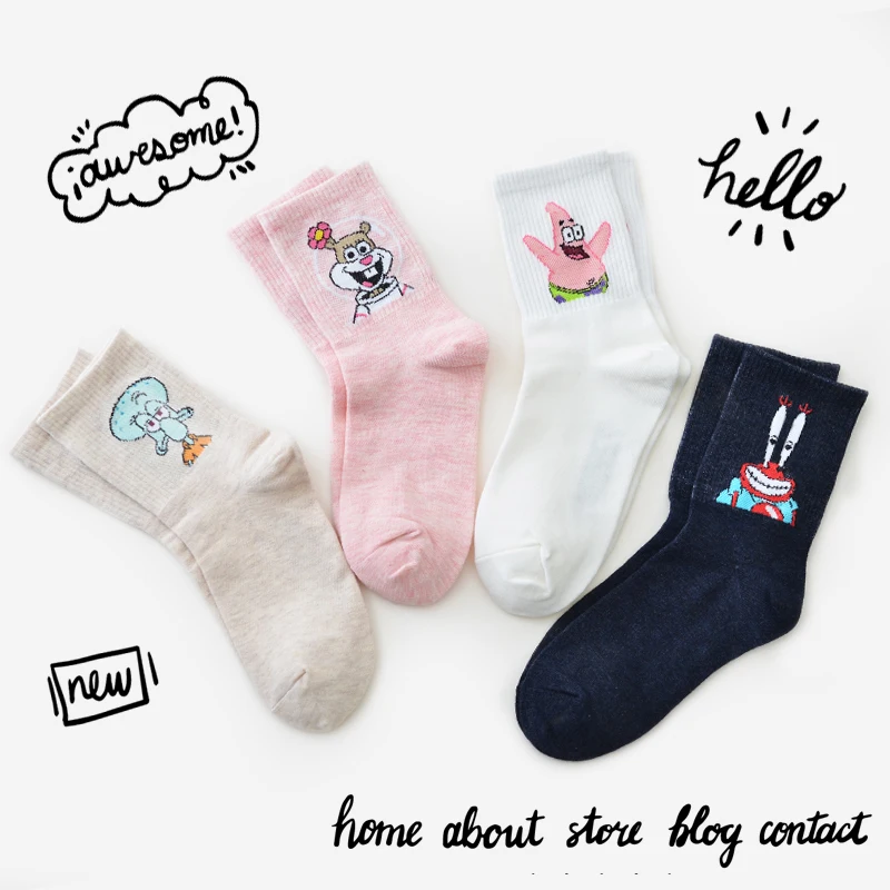 SP & CITY/4 пары женские весенние короткие носки с героями мультфильмов хлопковые 3D