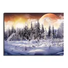 DIY 3D Алмазная картина лес полная круглая Алмазная мозаика закат полная квадратная Алмазная вышивка крестом зимний пейзаж