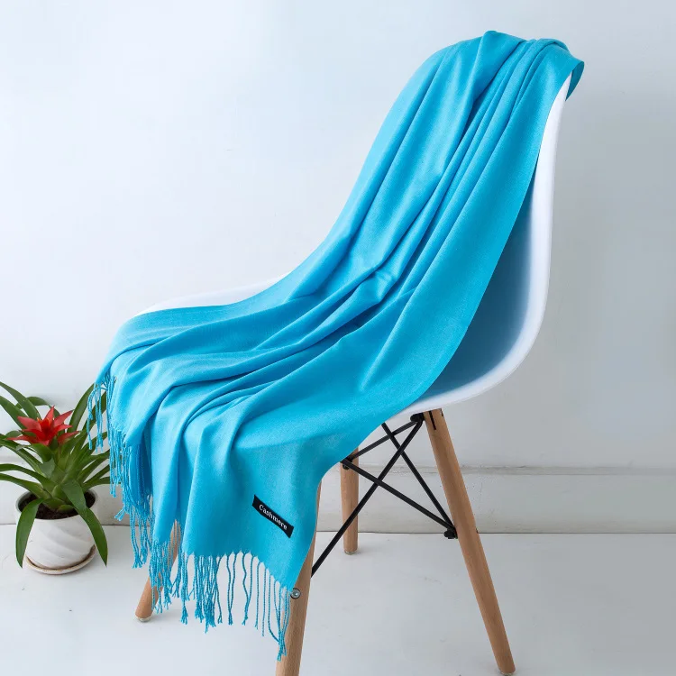 blue 2 New Men Scarf Unisex Thick Warm Winter Scarves Cashmere Scarf Black and Gray Gentleman's Bussiness Scarves - Color: blue 2