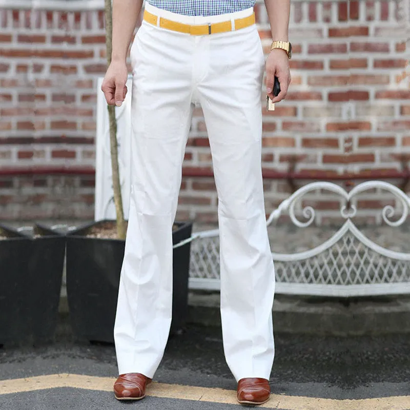 Брюки клеш мужские прямые Костюмные брюки в британском стиле свободные