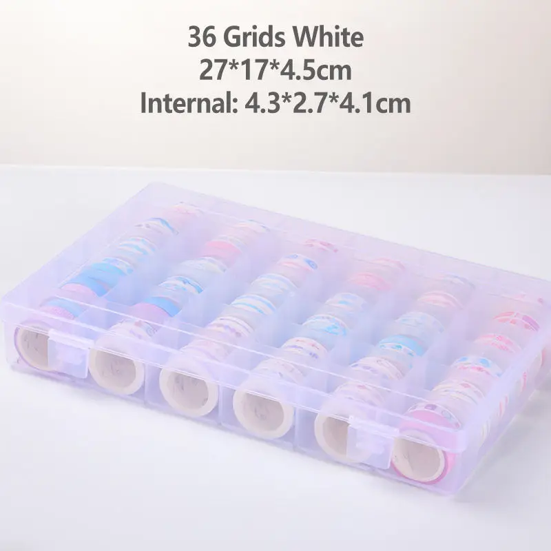 36 Grids White Многофункциональный съемный ящик васи ленты для DIY Скрапбукинг хранения коробки Органайзер офис пуля журнал поставок S602 - Цвет: 36 Grids White