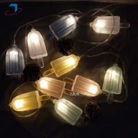 10leds ice lolly ice cream summer battery string light for garden decorative party mall indoor led fairy lights