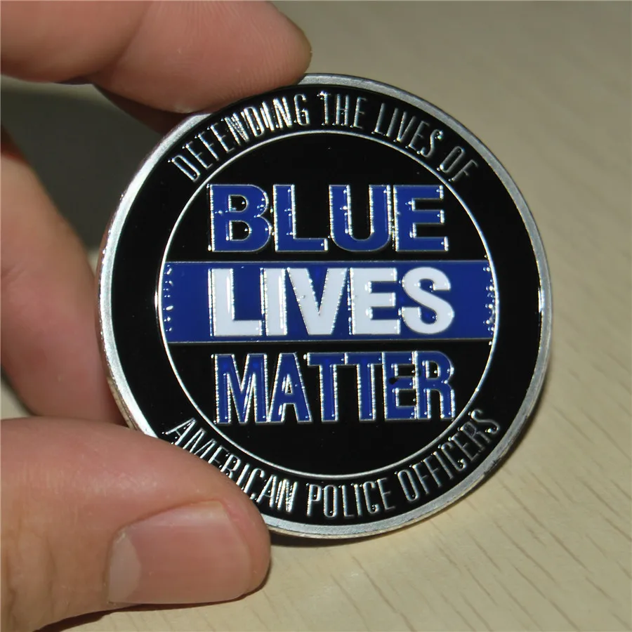 50 шт./лот BLUE LIVES защита жизни американских полицейских 2 &quotCHALLENGE COIN|Безвалютные
