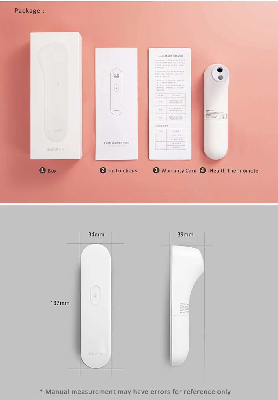 Mijia Mi Home iHealth термометр Детский Электронный СВЕТОДИОДНЫЙ цифровой дисплей детектор здоровья тела немецкий Heimann инфракрасный датчик