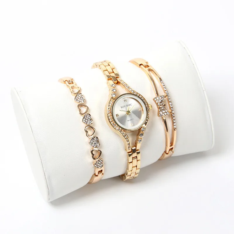 3 шт./компл. роскошные Брендовые женские часы со стразами керамические с