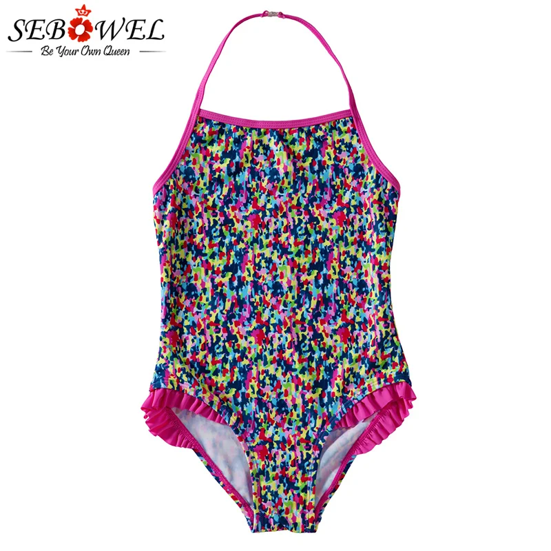 SEBOWEL сексуальный фиолетовый купальник для девочки Красочные оборки маленьких