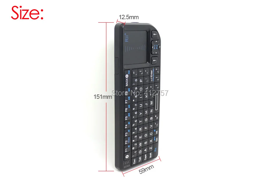 Rii K02BT bluetooth-клавиатура с подсветкой, беспроводная мини-клавиатура Fly mouse с тачпадом для Android tv Box, мини-ПК, ноутбука, планшетов
