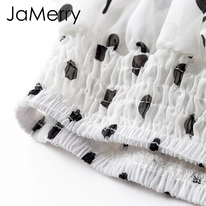 JaMerry винтажный сексуальный горошек с открытыми плечами женская укороченная