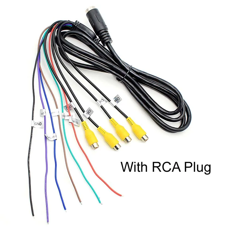 HD 800*480 " TFT lcd Quad сплит-монитор для авто грузовика CCTV наблюдения 4 канала RCA видео входы подголовник монтажный кронштейн - Цвет: With RCA Plug