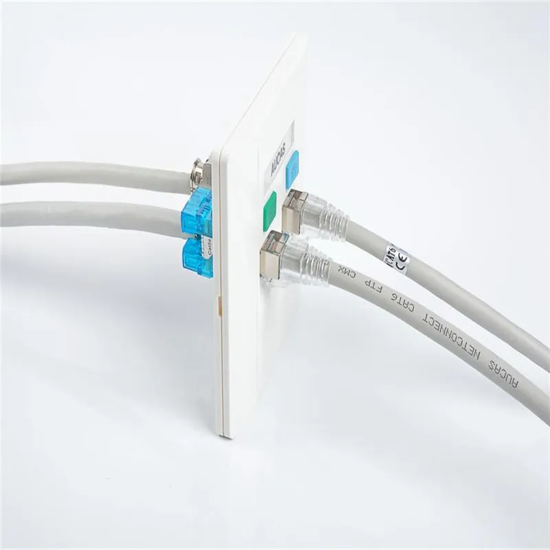 AUCUS 4 шт./лот 2 порта Keystone настенная панель Лицевая панель rj45 rj11 модульная Лицевая панель Разъем rj45 настенная розетка панель белый ПК 86 см