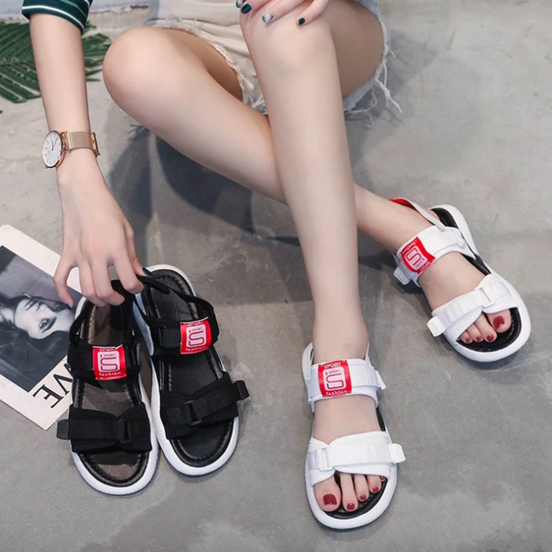 Women Sandals 2019 Fashion Summer Shoes Flats Platform Breathable elastic fabric sandals Ultralight Casual | Обувь