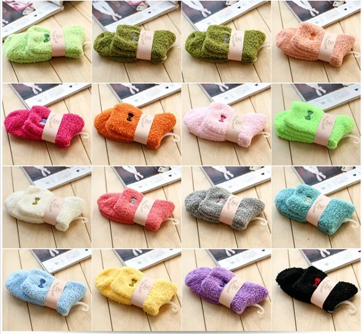 Толстые пушистые однотонные женские мягкие носки | Женская одежда