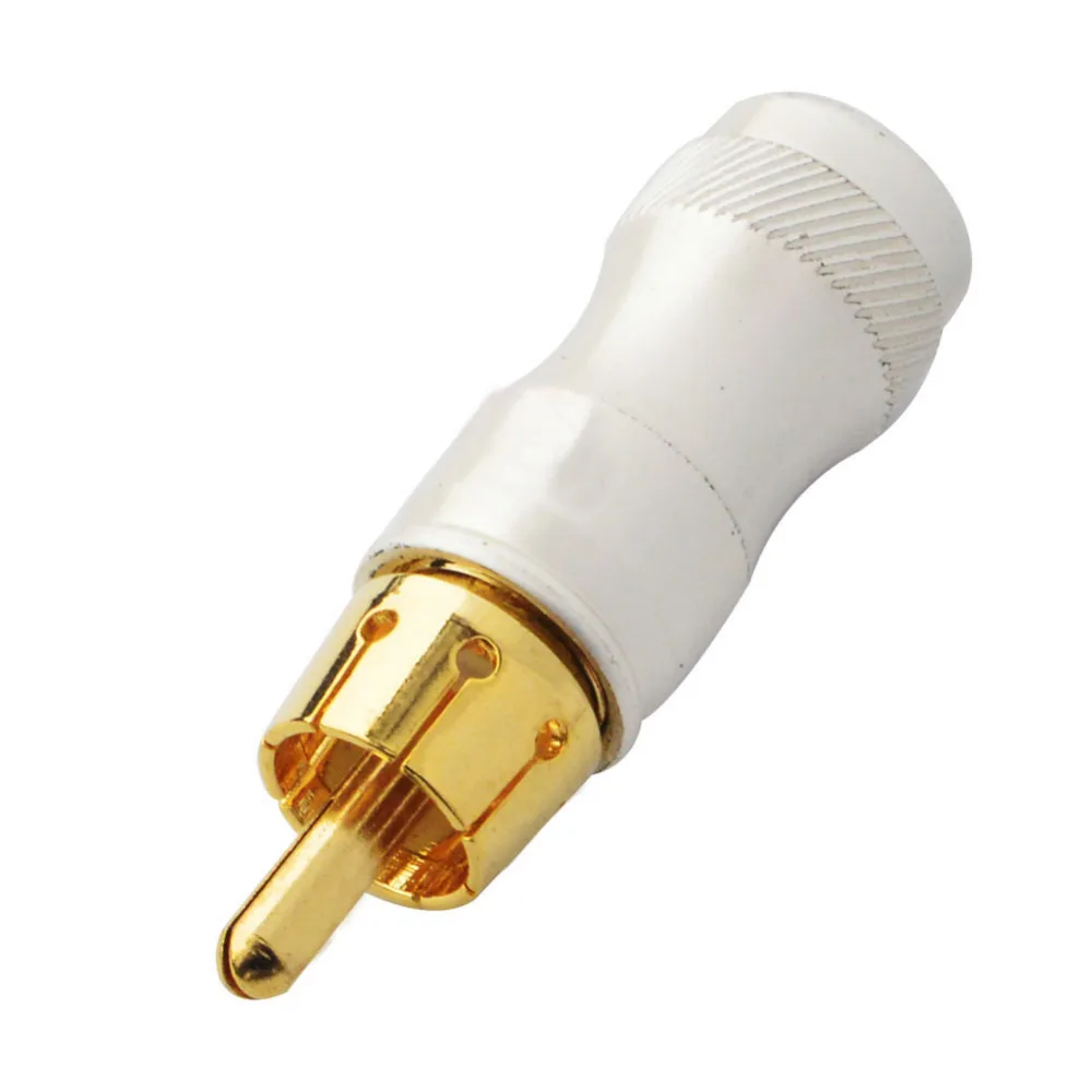 2 шт. сделай сам RCA разъем Hi-Fi позолоченный аудиокабель штекер аудио-видео золотой