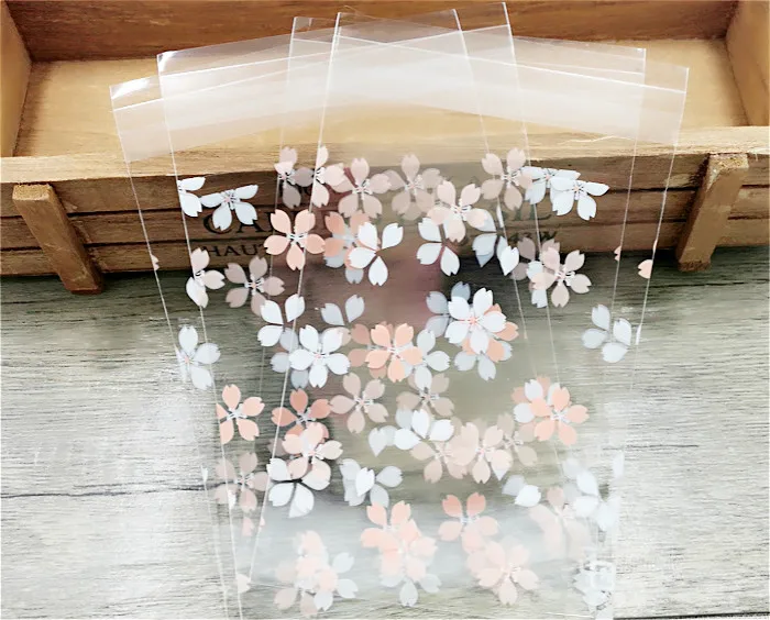 Пакеты для упаковки печенья с цветами вишни 100 шт. маленькие пакеты