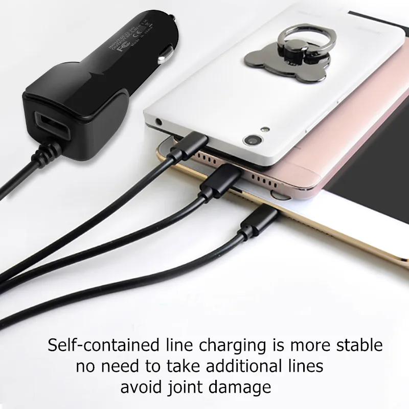 Автомобильное зарядное устройство EMIUP USB для мобильного телефона IPhone X 7 XS Max, автомобильное зарядное устройство Micro usb type C, зарядка для samsung Xiaomi huawei 3 в 1