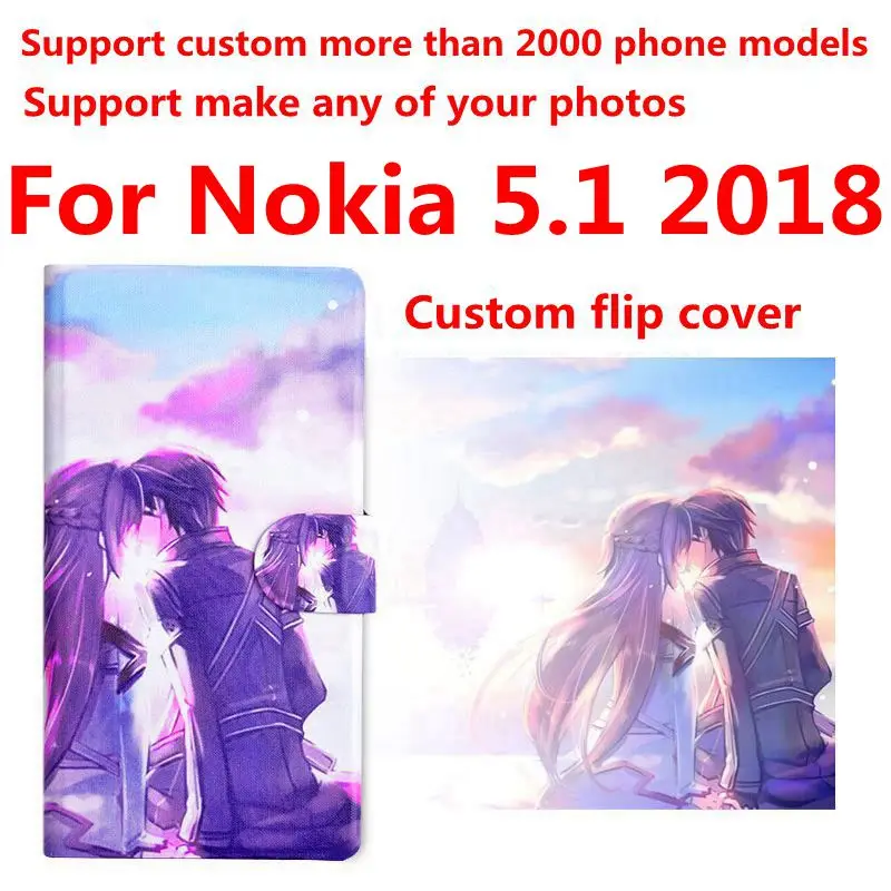 Чехол книжка из искусственной кожи для Nokia 5 1 2018|Бамперы| |