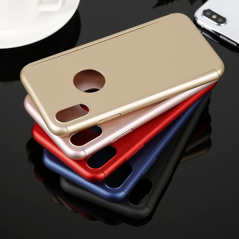 Чехол на айфон 7 Полное покрытие чехол для iPhone X 8 6 6S 7 Plus 5 5S SE XS MAX XR PC Защитная крышка для iPhone 7 8 плюс Чехол с стекло