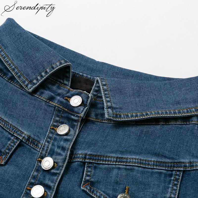 

High Waist Bodycon Pencil Denim Skirt Women Button Short Skirt Female Casual Streetwear Jeans Summer Plus Size Skirt 2020 Solid