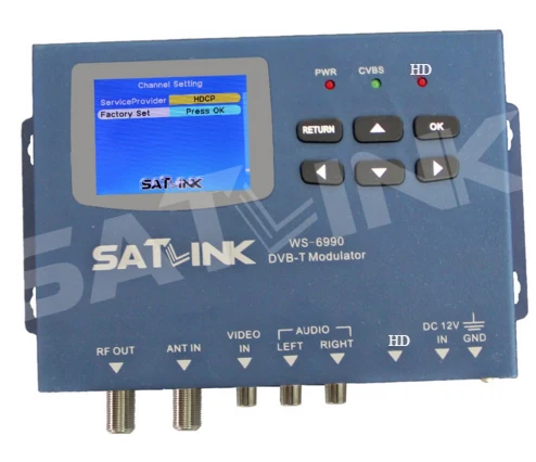 Hdmi модулятор Satlink WS-6990 AV вход одноканальный DVB-T модулятор компактный и настенный WS6990 WS 6990