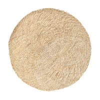 38cm natural corn leather meal pad hand woven padded insulation pad hotel restaurant circular decorative pad