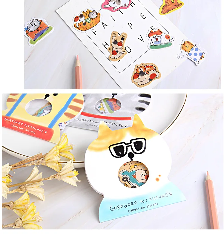 30 шт. Kawaii наклейки с котом милые канцелярские наклейки красочные бумажные наклейки для детей DIY Скрапбукинг дневник фотоальбомы