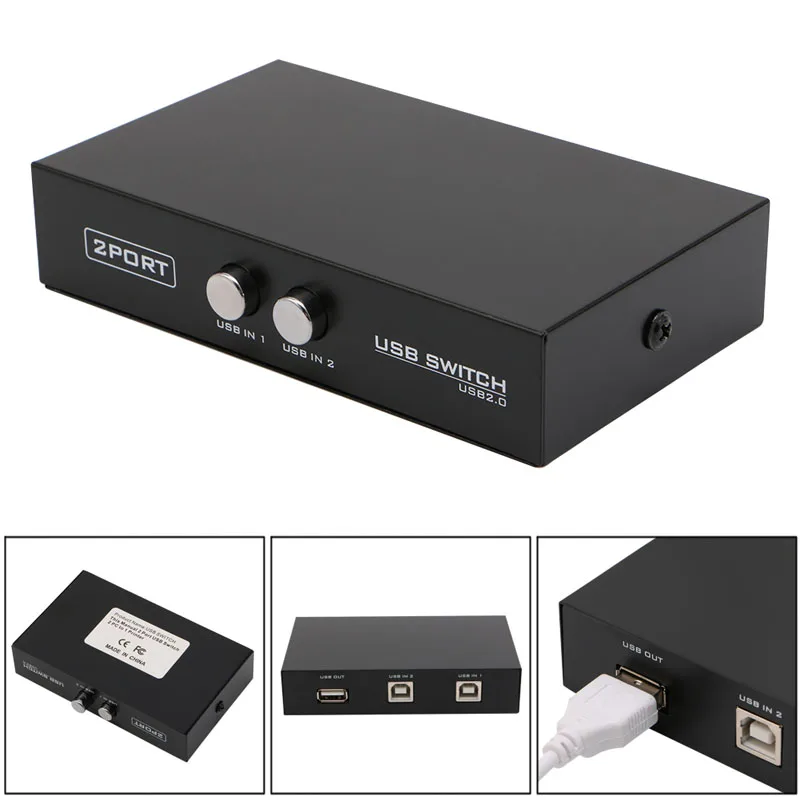 2 порта USB 10166 совместное использование устройства переключатель адаптер Коробка