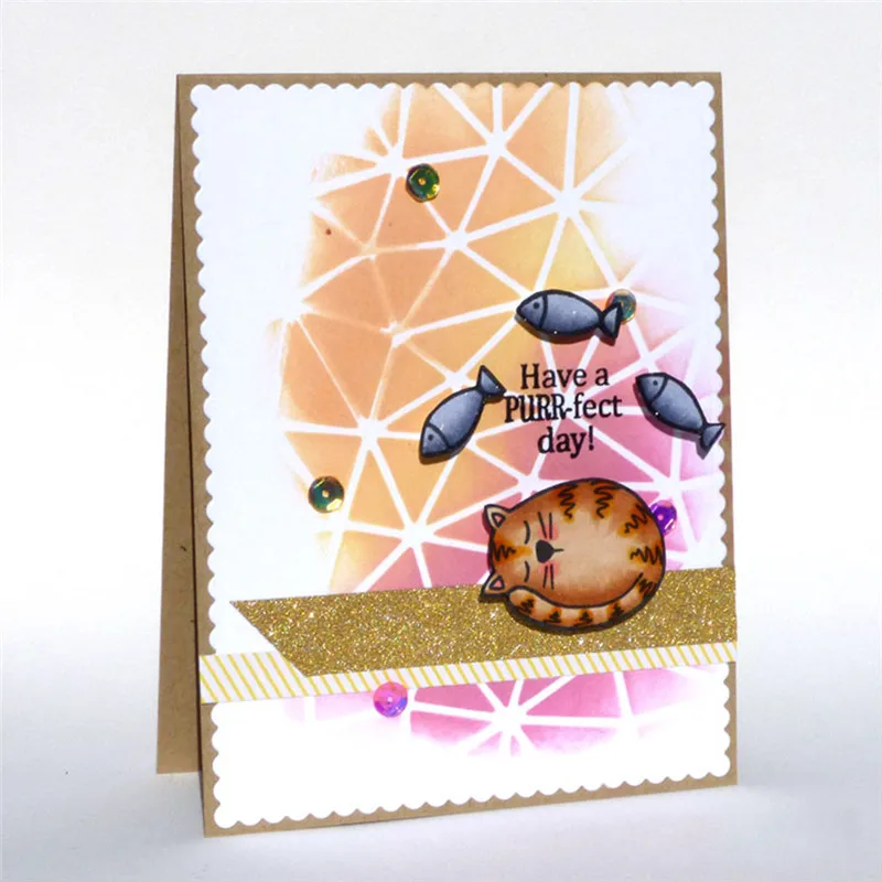 GJCrafts Cute Cats Metal Cutting Dies Cat and Fish Stamps Scrapbook Paper Craft Knife Mould Blade Punch Stencils | Дом и сад