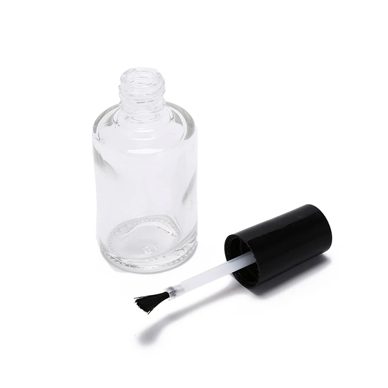 

10ml 15ml Transparent Glass Nail Polish Bottle Empty Cosmetic Containers Nail Glass Bottles with Brush Empty With A Lid Brush