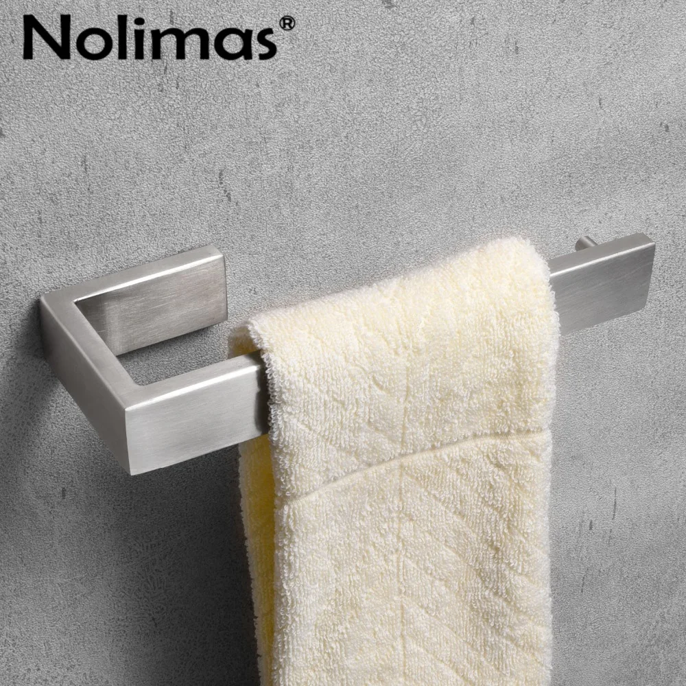 Bar Towel Rack Holder Nickel Brushed Wall Mounted Single Fas