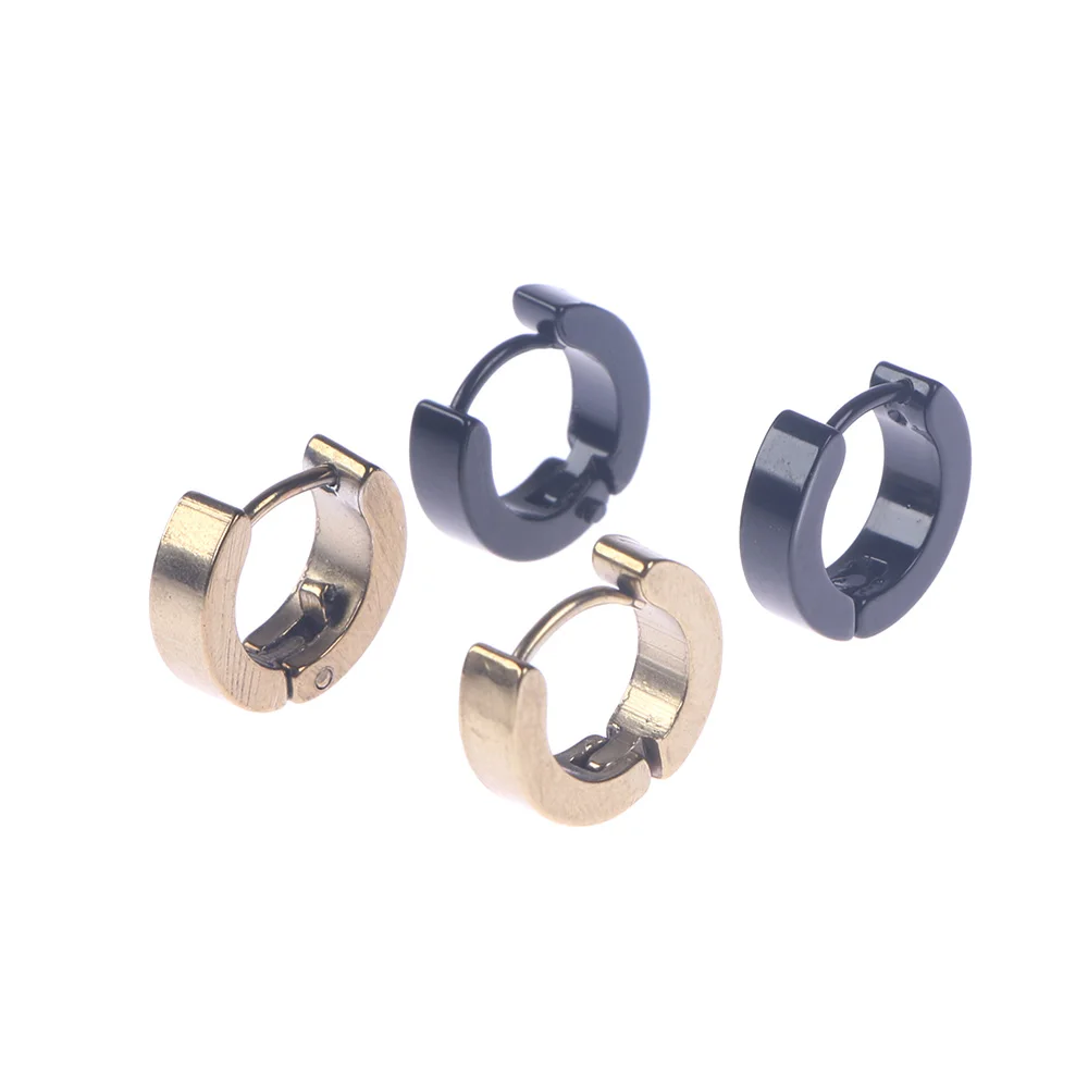 

1Pair Unisex Small Hoop Earrings Gold Stainless Steel Hoop Earring for Women Men Ear Rings Clip Colored Circle Earrings