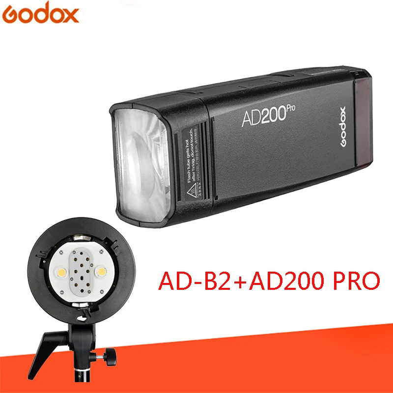 Godox AD200pro + набор для вспышки 200 Вт 2 4 ГГц TTL карманный фонарик и Голый
