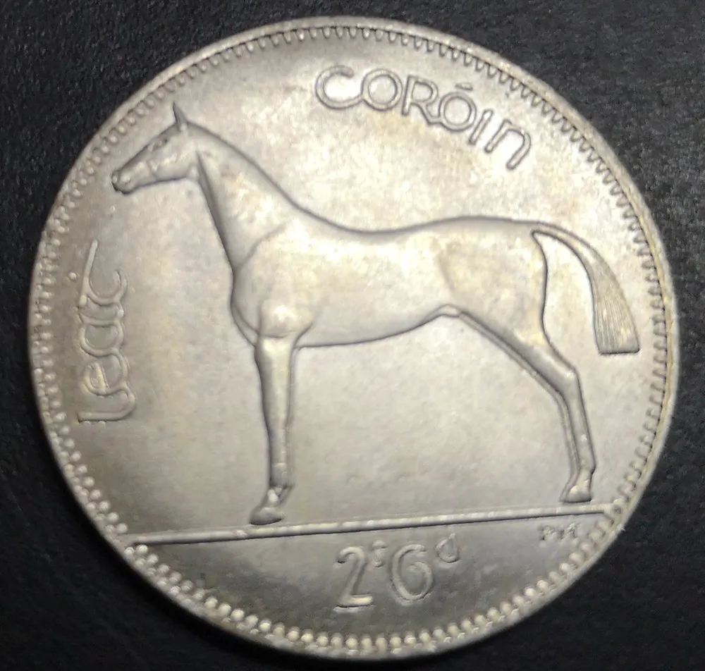 1943 Ирландия 1/2 Coroin посеребренные имитация монеты