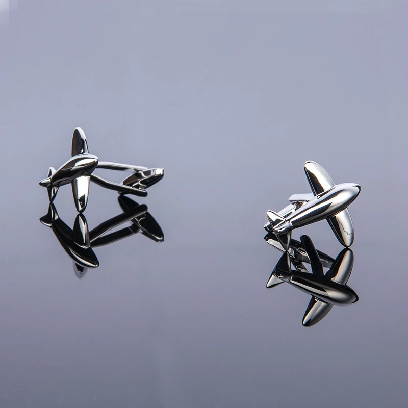 New High Quality Mens Design Airplane Cufflinks Helicopter Aircraft Cuff Links For Business Shirt Wedding Gift Free Shipping