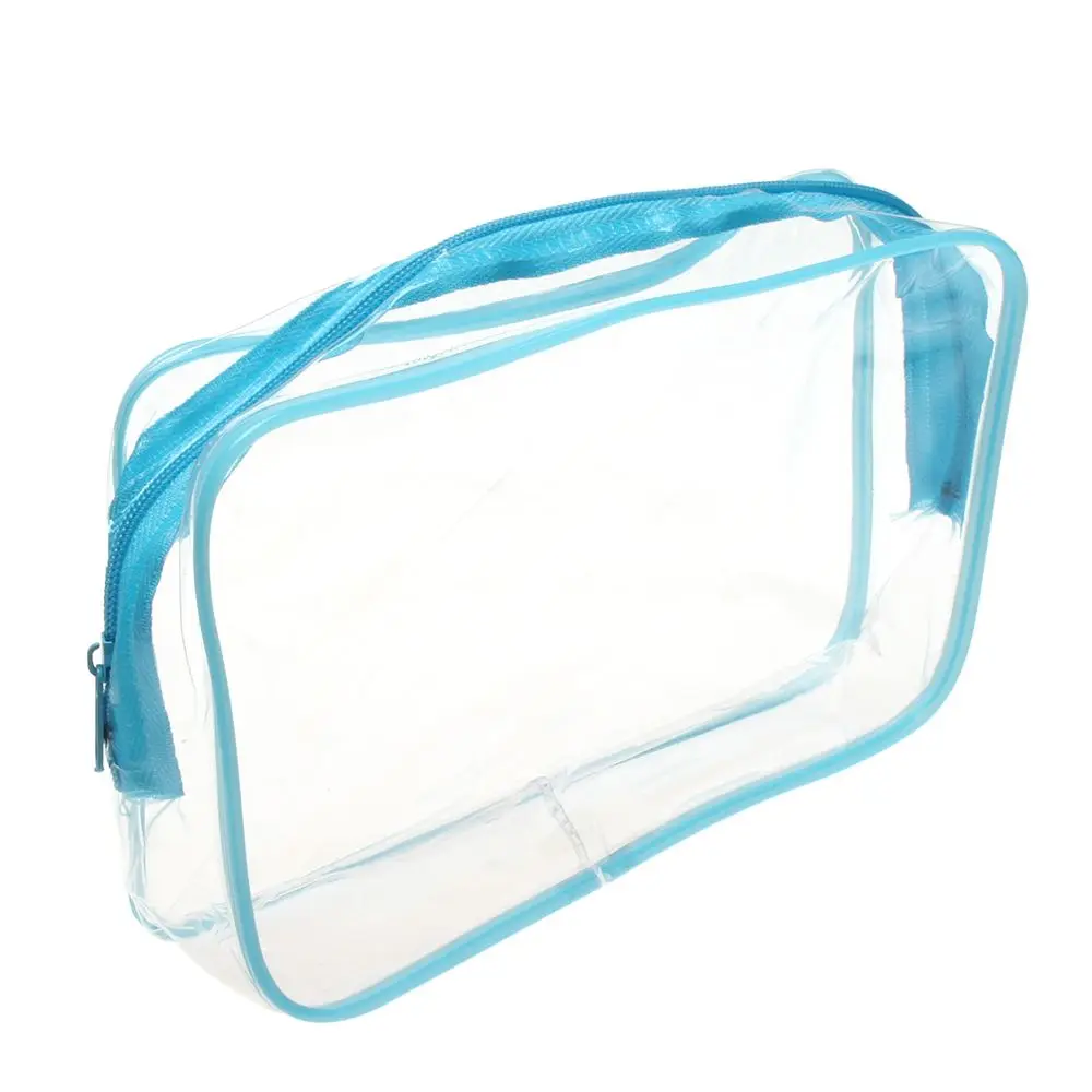 sky blue 1 шт., модные дорожные косметички из ПВХ, женская прозрачная косметичка, косметичка на молнии, чехол для макияжа, органайзер для женщин - Цвет: sky blue
