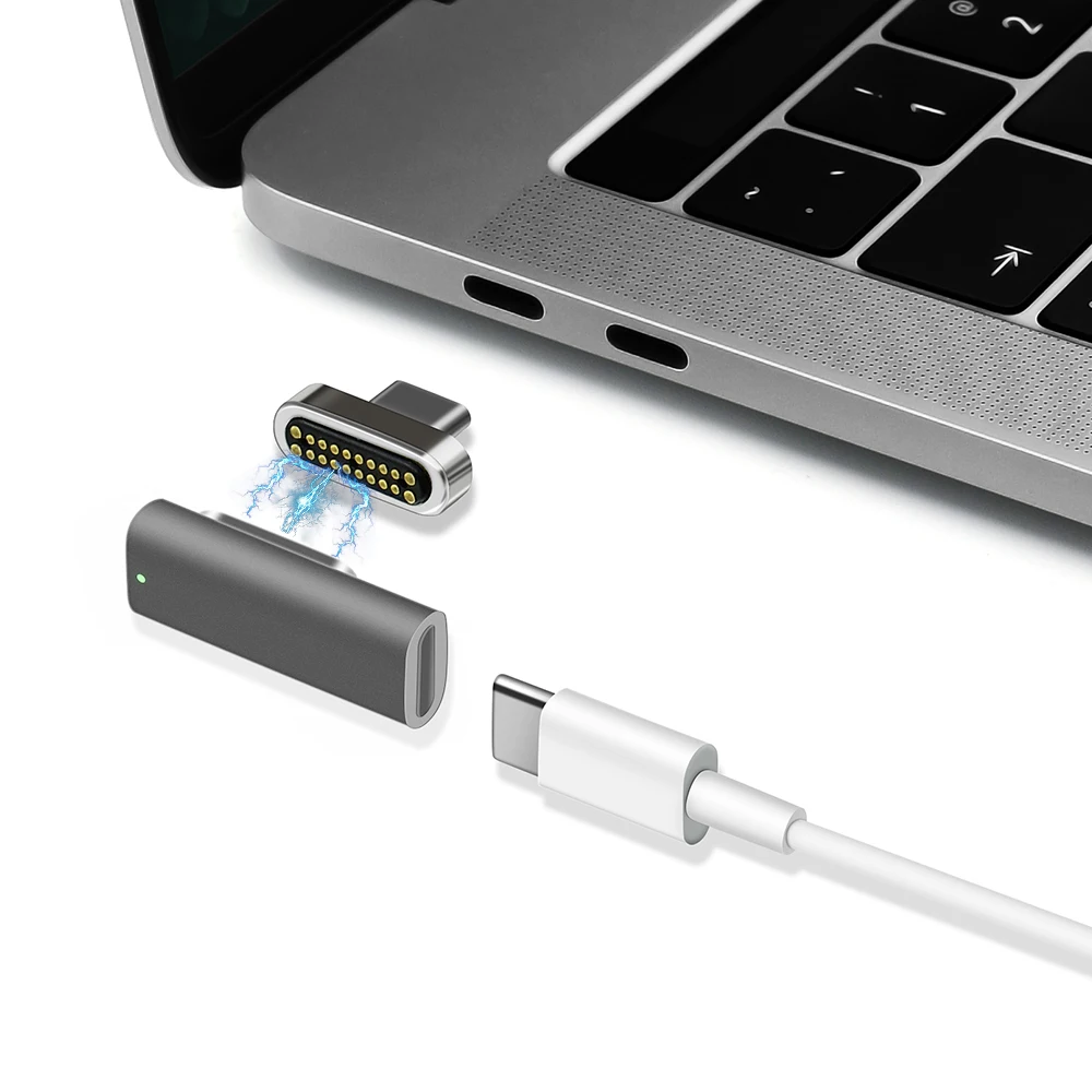 Поддержка высокое Скорость 100W с магнитным адаптером для Тип usb C для Pro 20-контактный Тип usb круглый кабель для зарядки разъем для Pixelbook/Matebook