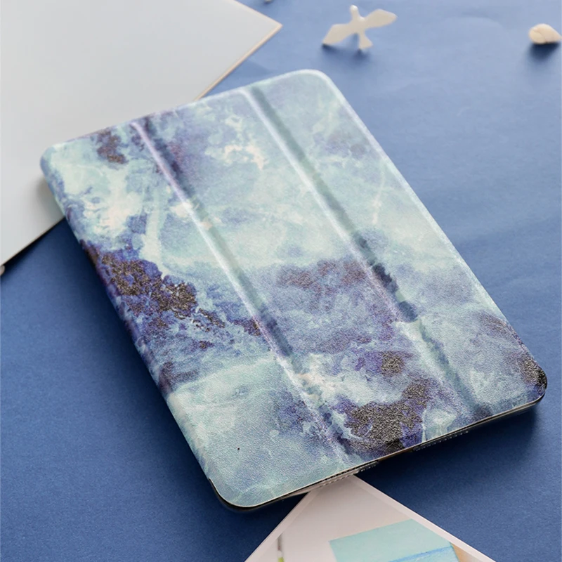 Мраморный складной чехол книжка для iPad Pro 9 7 &quot10 5 12 Air Air2 Mini 1234 планшет защитный