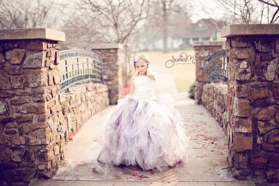 Платье с цветочным узором для девочек великолепное пышное трехслойное сатиновым