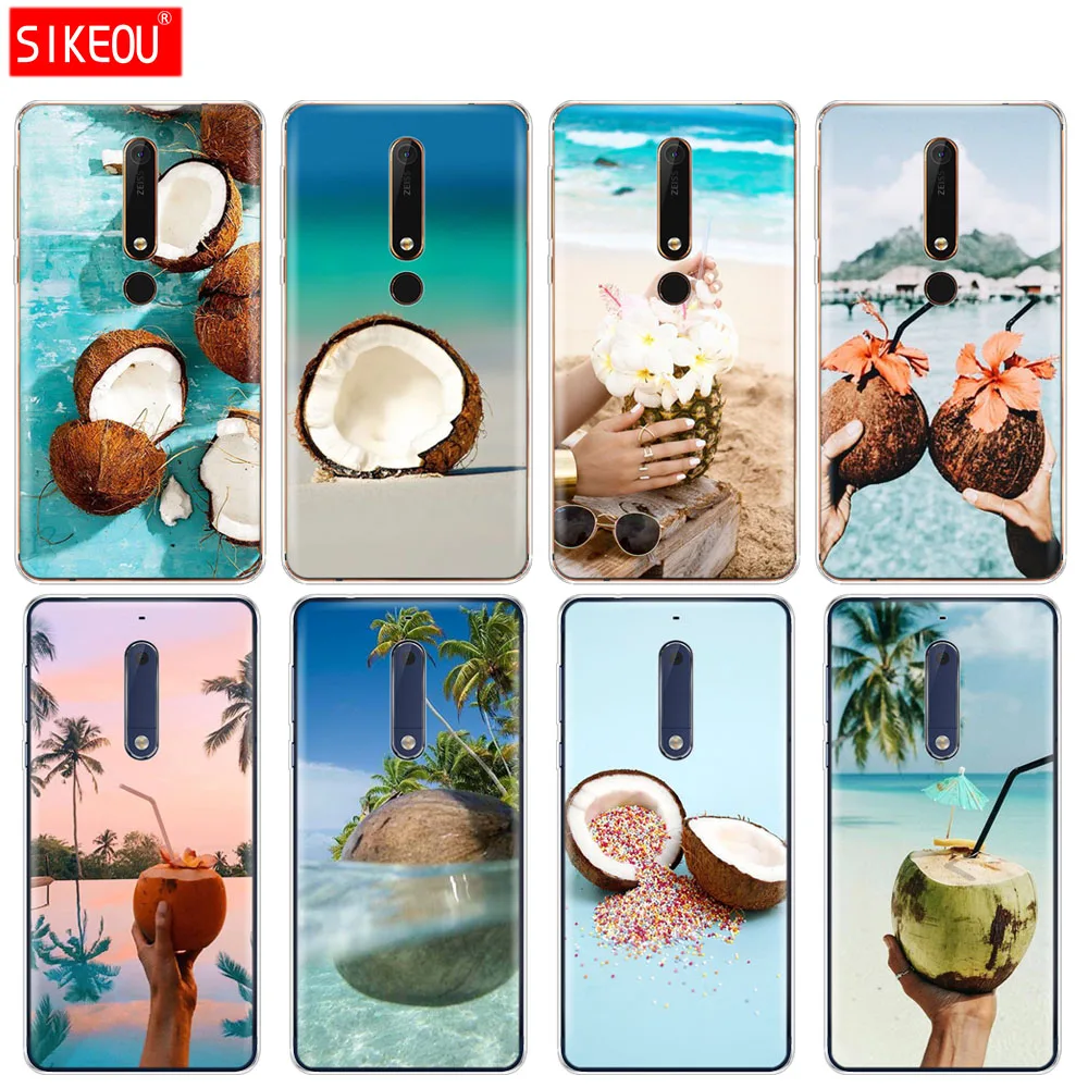 Силиконовый чехол для телефона Nokia 5 3 6 7 PLUS 8 9/Nokia 1 2018 Coconut on the beach|Бамперы| |