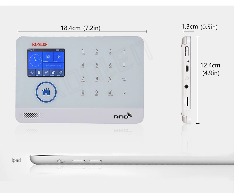 KONLEN wifi GSM RFID охранная домашняя охранная сигнализация Беспроводная Android русская испанская Голосовая Солнечная Сирена датчик дыма двери