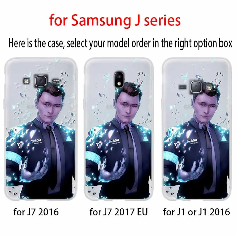 Детройт стать человеком RK800 Коннор для телефона чехол Samsung Galaxy j6 J8 J7 J5 J3 J4 Plus 2018 2017