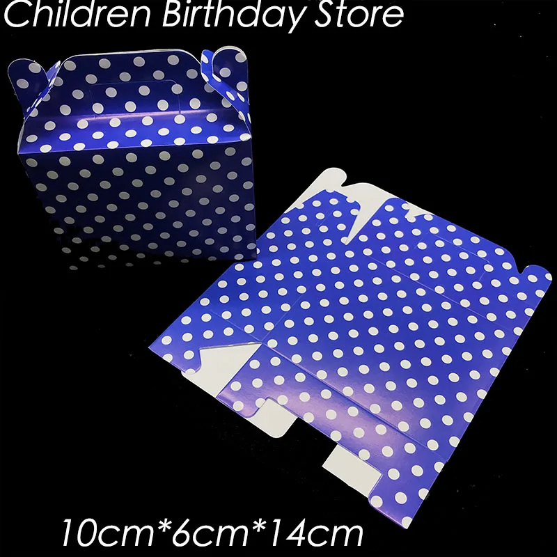 6 шт./лот в темно синий горошек тематические коробки для конфет украшения дня