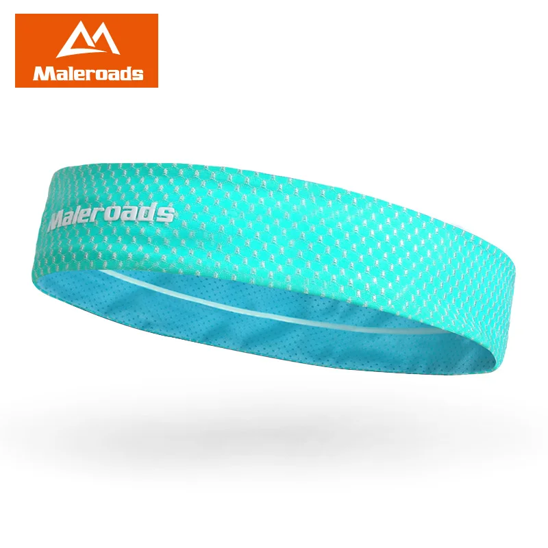 Light Blue Maleroads спортивная повязка для головы для мужчин и женщин голова Пот Группа Бег футбол теннисный головной платок силиконовый Противоскользящий Эластичный Напульсник повязка для волос - Цвет: Light Blue