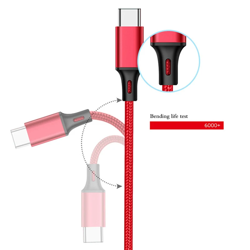 Usb кабель с нейлоновой оплеткой Тип USB C для samsung S9 S8 2A Быстрая зарядка usb c Xiaomi mi 8 6 A1
