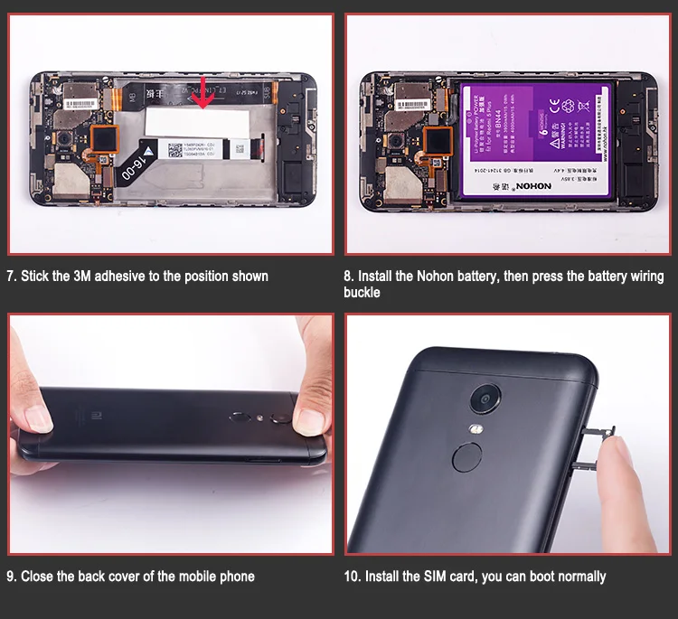 NOHON BN44 BM41 BM32 BM31 BM22 Аккумулятор для Xiaomi mi 3 4 5 Red mi 5 Plus 1 1 1S 2 2A Сменные литий-полимерные аккумуляторы+ Бесплатные инструменты