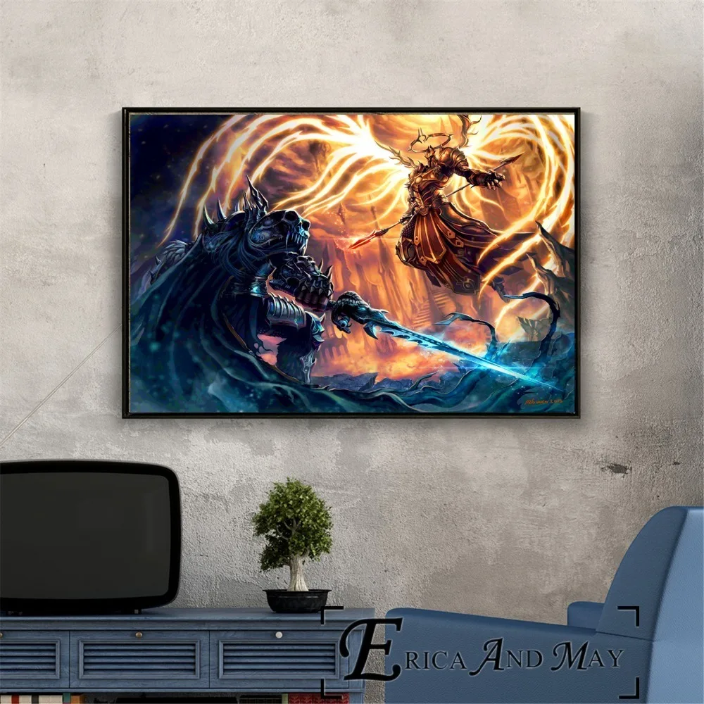 Lich King WOW игра художественные работы винтажные плакаты и принты настенные