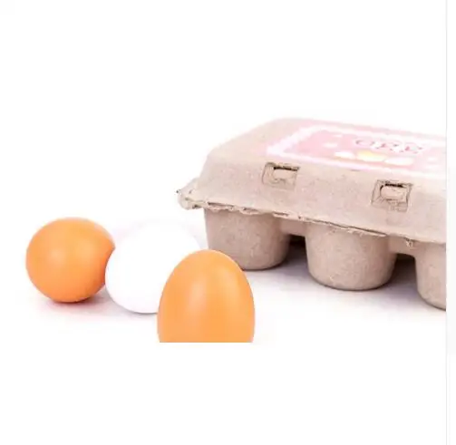 6 шт./компл. деревянные милые яйца ролевые игры игрушки еда ненастоящая игровой