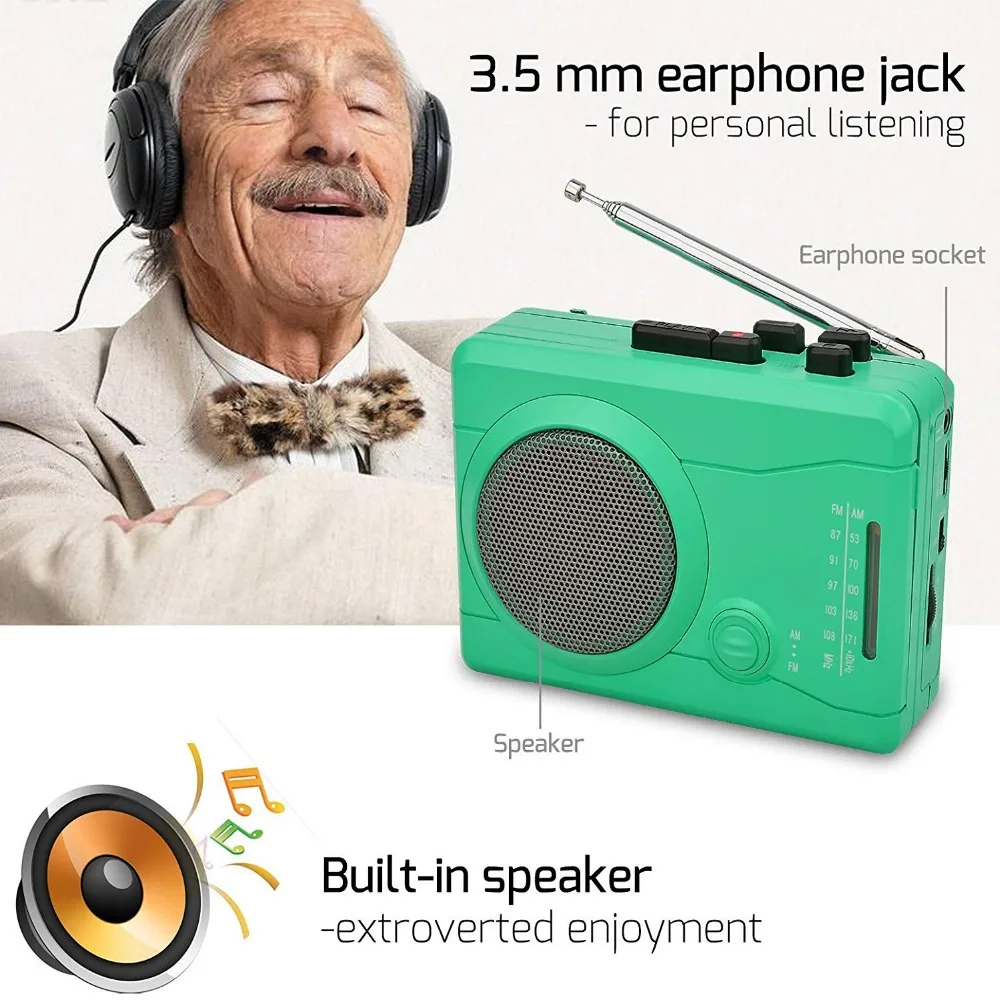 Персональная лента Walkman и диктофон для преобразования кассетной ленты в MP3 через USB и цифровую аудио музыку