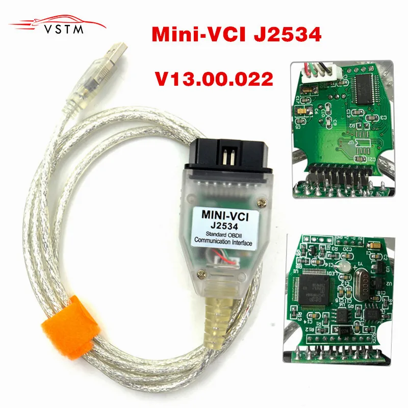 Последняя V13.00.022 мини vci Интерфейс для TOYOTA Techstream MINI VCI чип J2534 OBD2 диагностический