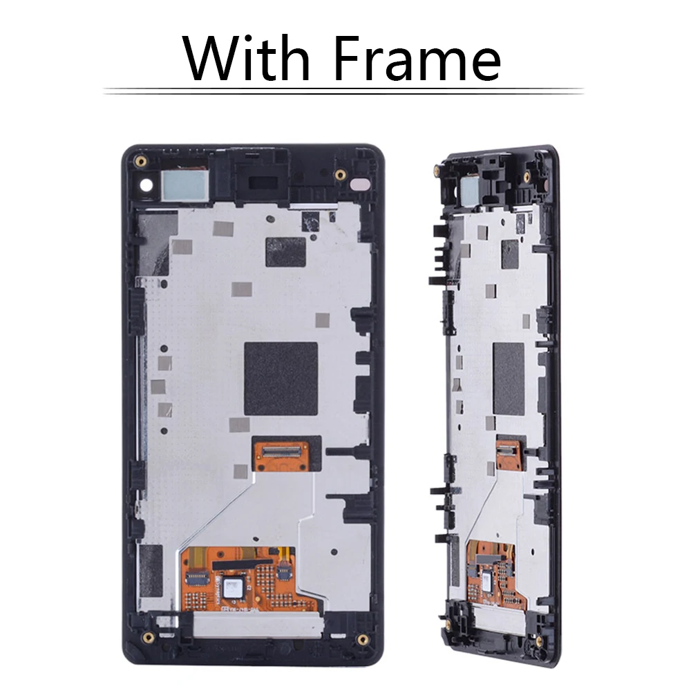 original 4 3 for sony xperia z1 compact mini lcd touch screen digitizer assembly frame for sony xperia z1 mini d5503 m51w lcd free global shipping