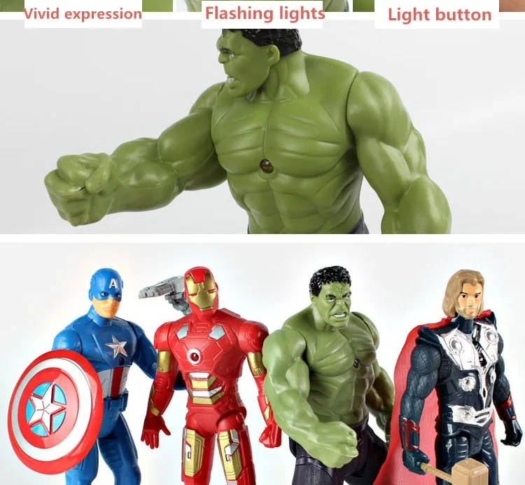 Marvel Amazing Ultimate Халк Капитан Америка Железный человек ПВХ фигурка Коллекционная модель игрушки для детей Детские игрушки